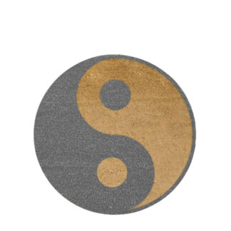 Grey Yin Yang Circle Doormat