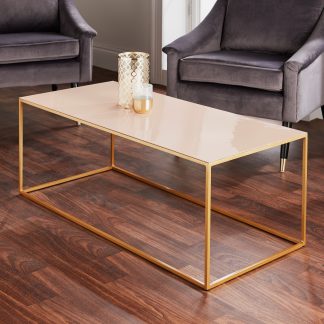 Gold Coffee Table Pale Pink