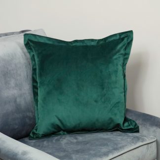 Dark Green Velvet Cushion - Feather Filled