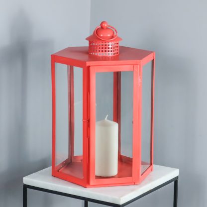 Indoor Living Coral Lantern