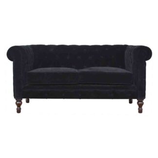 Black Velvet Chesterfield Sofa