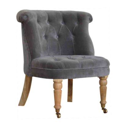 Grey Velvet Accent Chair