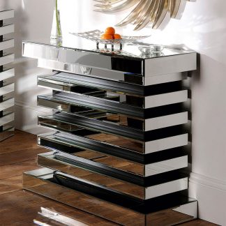 Mirrored Console Table With Drawer