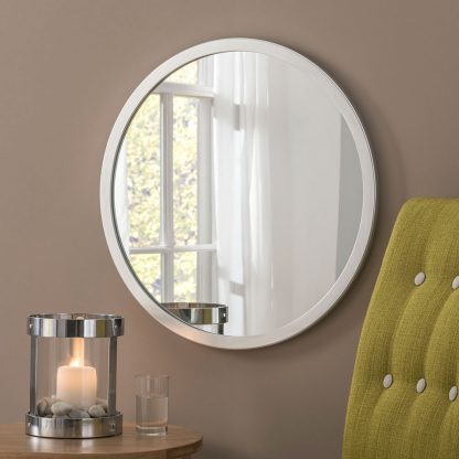 Classic Circle Silver Leaf Mirror