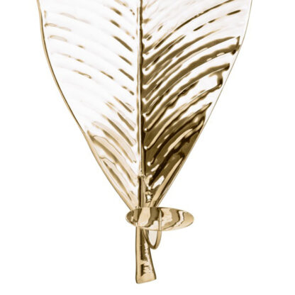 Large Brass Leaf Wall Hanging Candle Holder