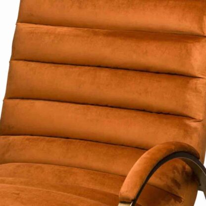 Burnt Orange And Brass Ribbed Ark Chair
