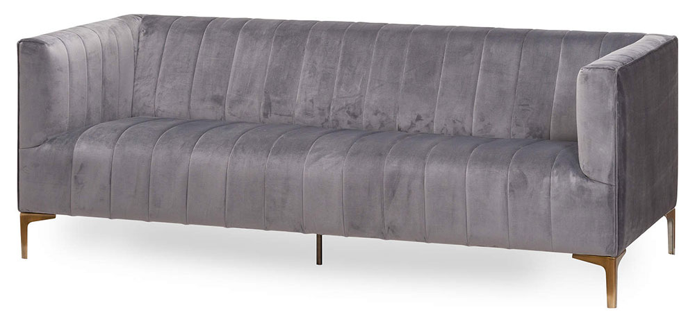 Emperor Grey Velvet Sofa