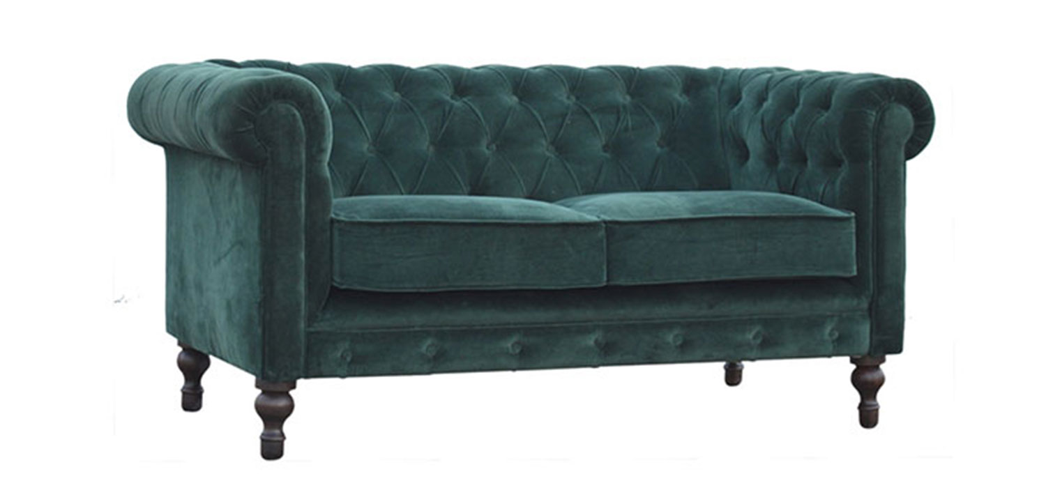 Green Chesterfield sofa