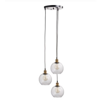 Triple Hanging Glass Globe Light