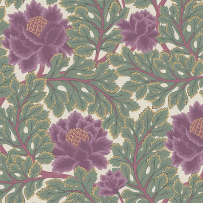 Cole and Son Aurora 116-1001 Mulberry & Sage on Parchment Wallpaper