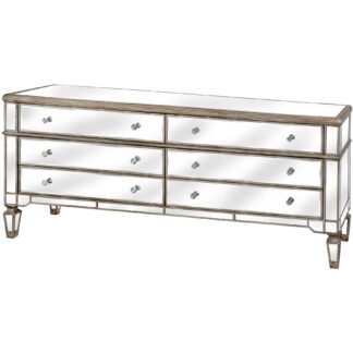 The Belfry Collection Six Drawer Mirrored Chest of Drawers