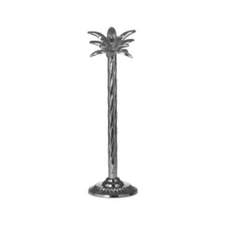 Large Silver Palm Tree Candle Holder In A Nickel Finish