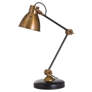 Adjustable Black And Gold Industrial Table Lamp
