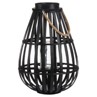 Domed Wicker Lantern With Rope Detail