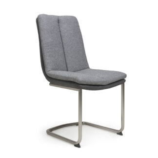 Triton Linen Effect Light Grey Dining Chair (Set Of Two)