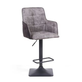 Orion Suede Effect Light Grey Bar Stool (Sets Of Two)