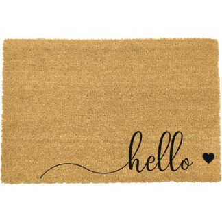Hello Scribble Heart Doormat