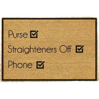 Purse, Straighteners, Phone Doormat