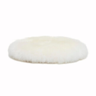 Natural White Round Sheepskin Chair Pad