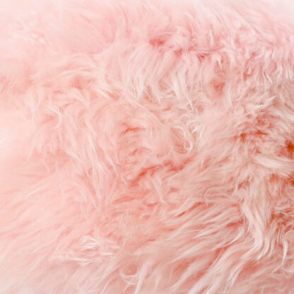 Blush Pink Sheepskin Wood Stool - Black