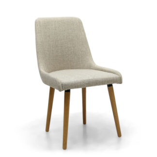 Capri Flax Effect Natural Dining Chair Set Of Two