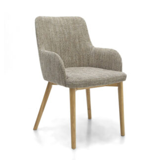 Sidcup Tweed Oatmeal Dining Chair Set Of Two