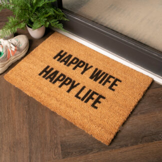 Happy Wife Happy Life Doormat