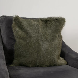 Forest Green Goatskin Cushion 45cm