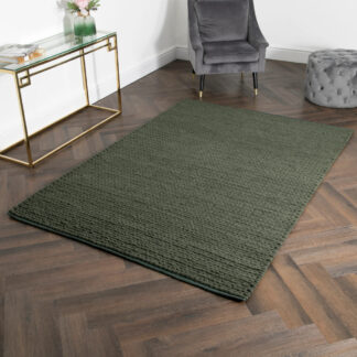 Green Knitted Large Wool Rug