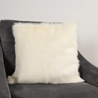 Ivory Goatskin Cushion 45cm