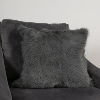 Smoke Grey Goatskin Cushion 45cm