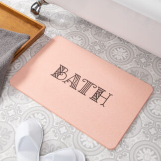 Bath Pink Stone Anti-Mould Non Slip Bath Mat Rug