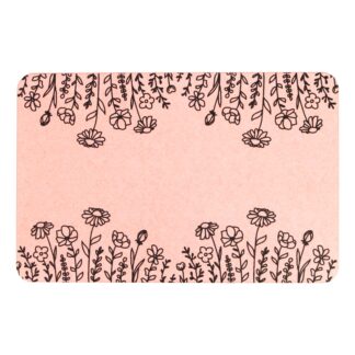 Flowers Border Pink Stone Non Slip Bath Mat