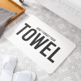 Don't Forget Your Towel White Stone Non Slip Bath Mat