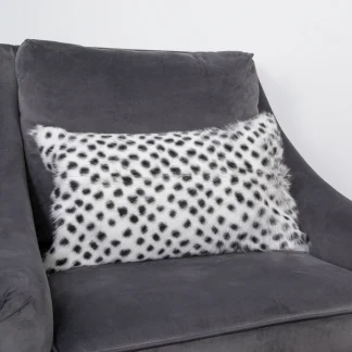 Black Dot Goatskin Print Boudoir Cushion - 30x50cm