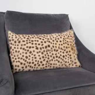 Brown Cheetah Print Goatskin Boudoir Cushion
