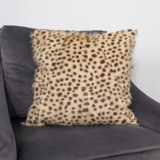 Cheetah Goatskin Print Square Cushion