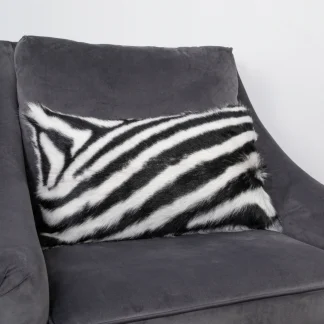Zebra Print Goatskin Boudoir Cushion