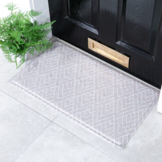 Grey Grey Geometric Pattern Doormat (70 x 40cm)