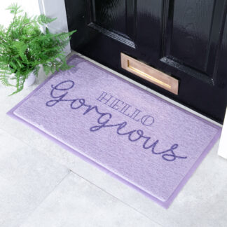 Purple Hello Gorgeous Doormat (70 x 40cm)
